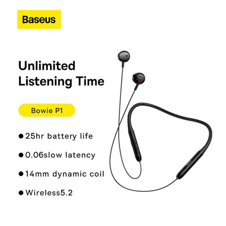 Baseus Bowie P1 Neckband Wireless Earphone – Premium Sound, All-Day Comfort