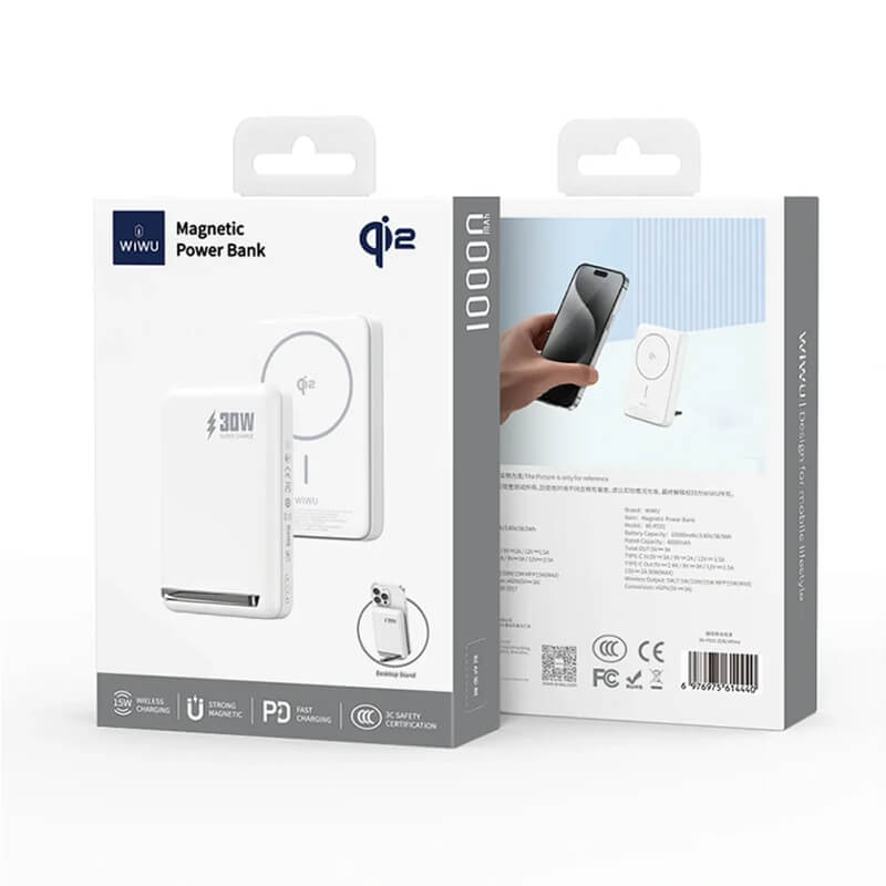 WiWU WI-P031 30W 10000mAh Magnetic Power Bank – Fast Wireless Charging with Strong Magnetic Alignment