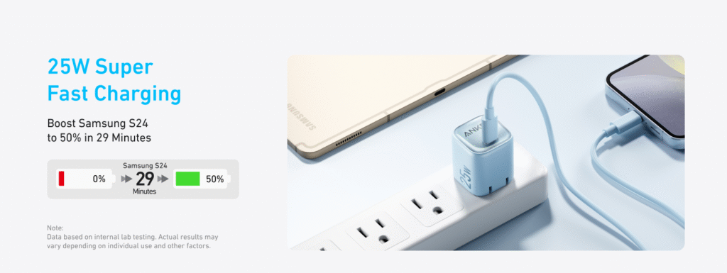 anker 25w type-c foldable charger