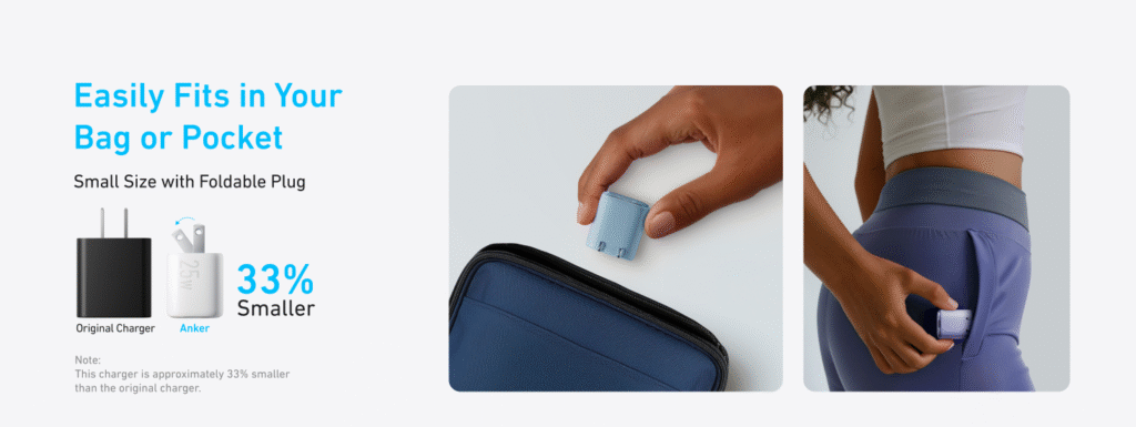 anker 25w type-c foldable charger