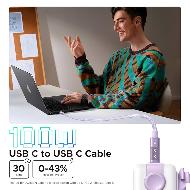 UGREEN USB-C to USB-C Cable 100W With LED Display