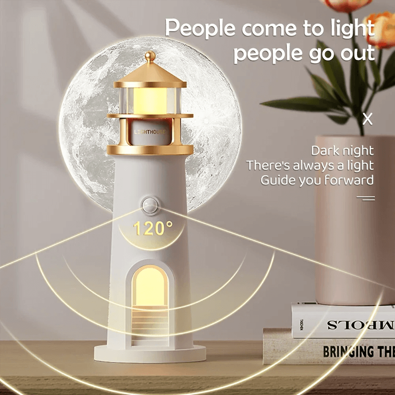 Moon Projection Lighthouse Lamp