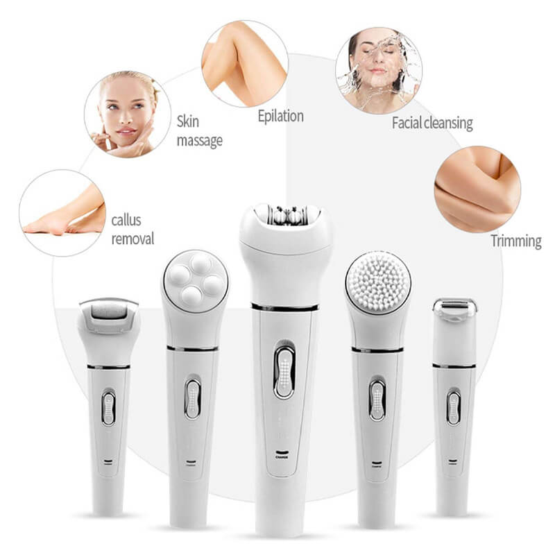 Mac MC-7725 5-in-One Epilator – Rechargeable Electric Hair Removal Device for Women