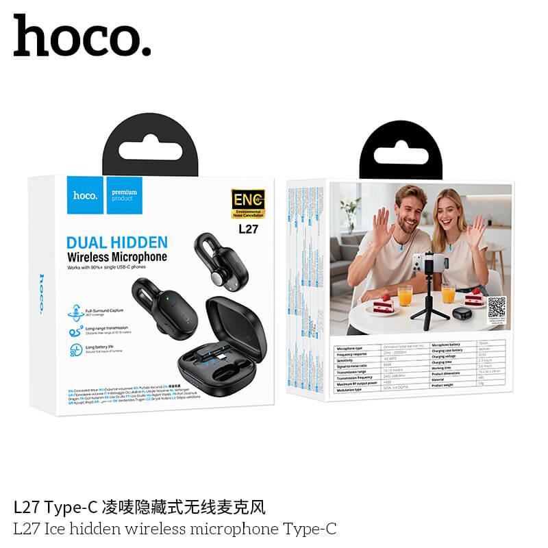 HOCO L27 Type-C Wireless Microphone – Professional Wireless Mic for Content Creators